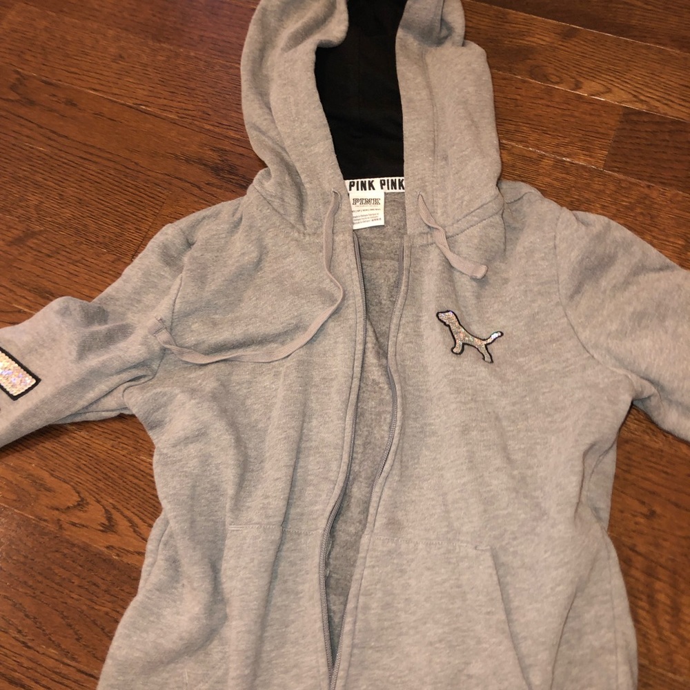 blinged vs pink hoodie full zip